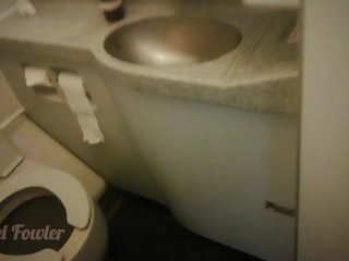 airplane toilet, peeing girl, public, pee