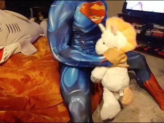 superman suit, unicorn, male climax, exclusive