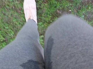 peeing, fetish, wetting jeans, wet leggings