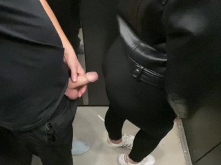 russian model, reality, real public sex, stuck in elevator