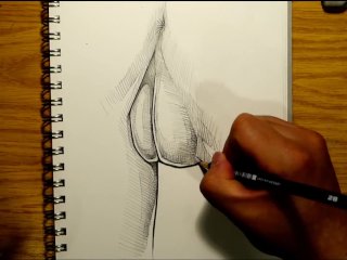 spread pussy, sex art, point of view, drawing