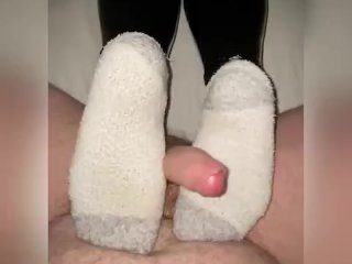 fetish, foot fetish, bbw, fluffy socks