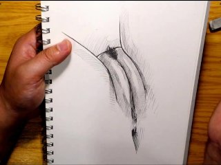 female orgasm, orgasm, drawing, hairy pussy
