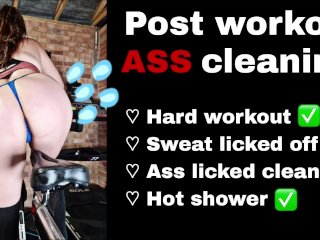 gym workout, amateur, femdom ass worship, nude workout