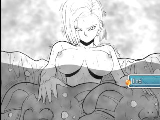 public, dragon ball z hentai, android 18, blonde