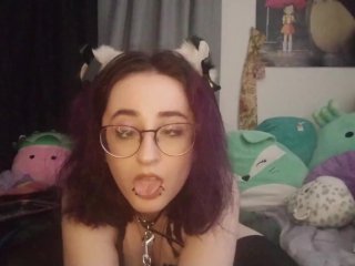 big titty goth girl, fetish, solo female, dildo blowjob