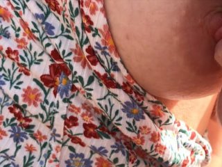 public, big boobs, tits, outside