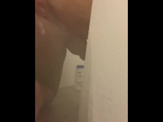 anal, vertical video, shower, horny male