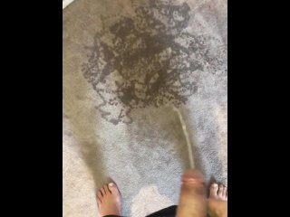 pee on floor, moaning, male piss and cum, 60fps