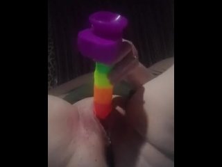 toys, suction cup dildo, snowbunny, rainbow dildo
