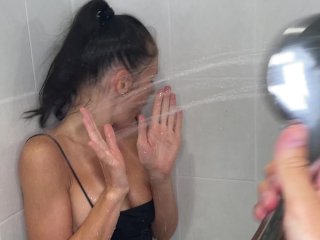shower sex, mom, cum on face, sex after party