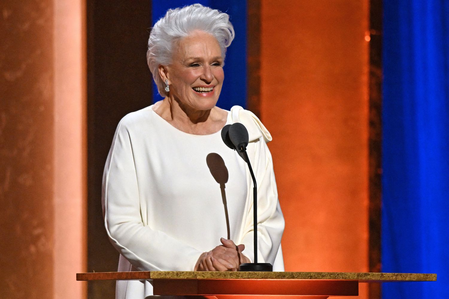 US actress Glenn Close speaks during the Academy of Motion Picture Arts and Sciences' 14th Annual Governors Awards at the Ray Dolby Ballroom in Los Angeles on January 9, 2024. 
