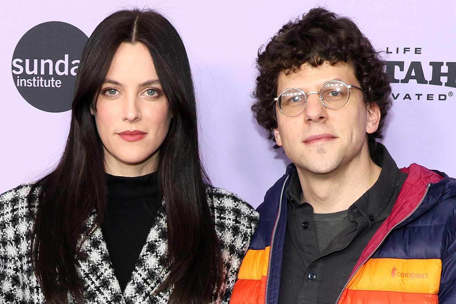 Riley Keough and Jesse Eisenberg attend the "Sasquatch Sunset" Premiere during the 2024 Sundance Film Festival at Eccles Center Theatre on January 19, 2024 in Park City, Utah.