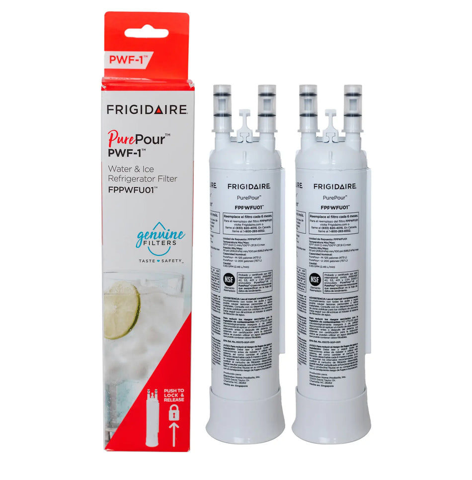 Frigidaire FPPWFU01 PurePour PWF-1 Refrigerator Water Filter, 2 pack