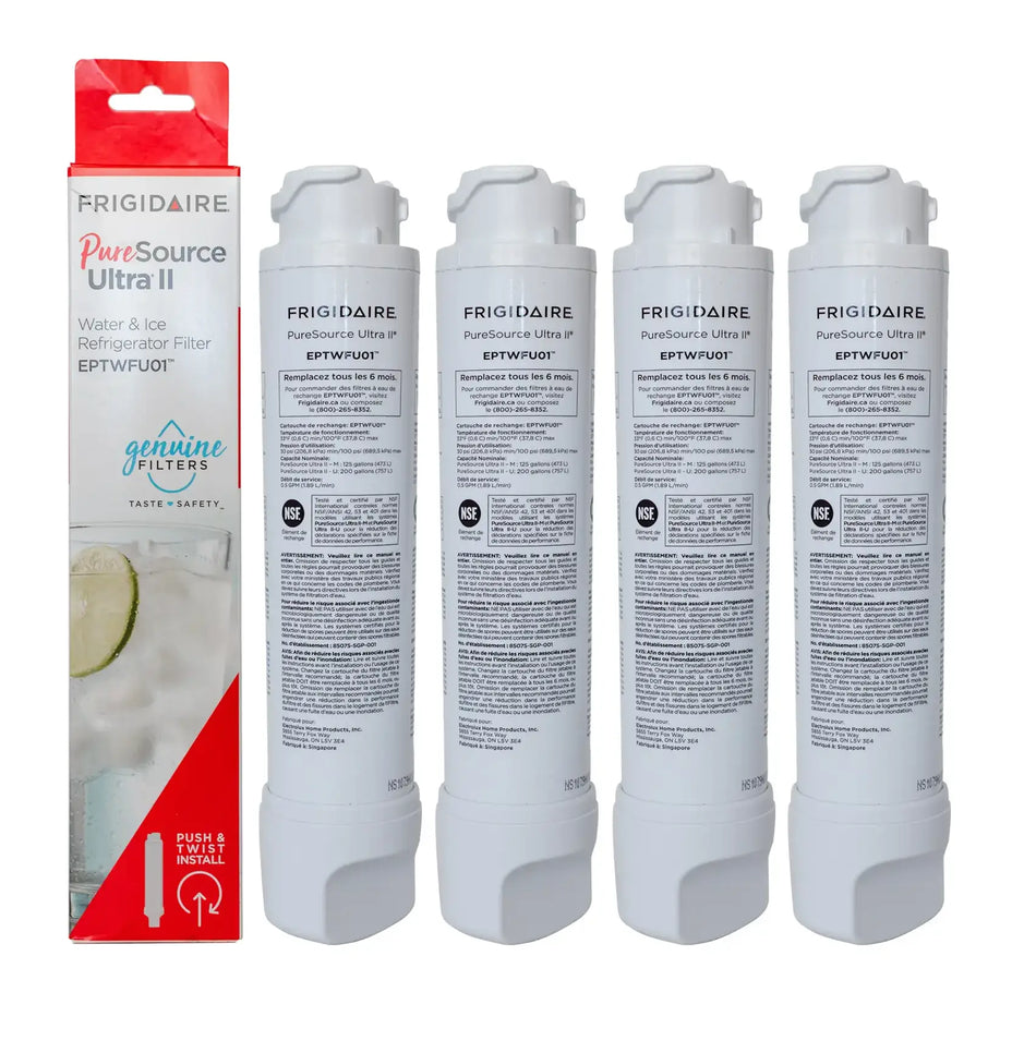 Frigidaire EPTWFU01 PureSource Ultra II Refrigerator Water Filter, 4 pack