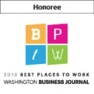 Washington Business Journal Best Places to Work Honoree 2015 badge