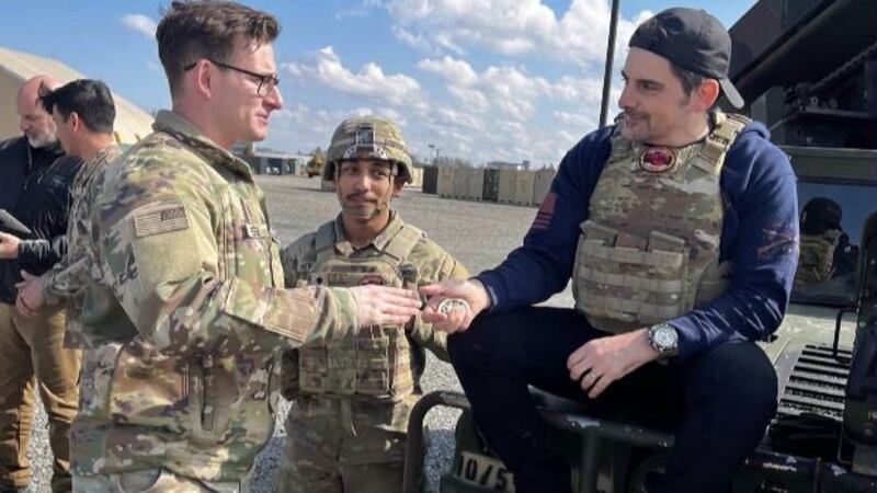 Country singer Brad Paisley visited 10th Mountain Division soldiers stationed in Poland