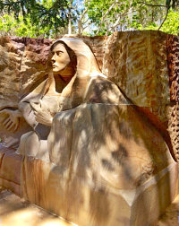 Sandstone as a Statue and Retaining Wall