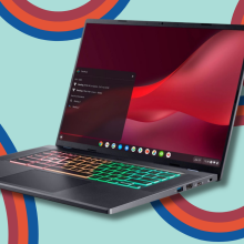 Acer Chromebook with colorful background details