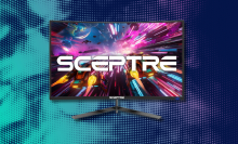 sceptre monitor against a colorful background 