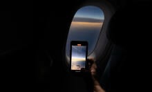 Passenger watching the eclipse