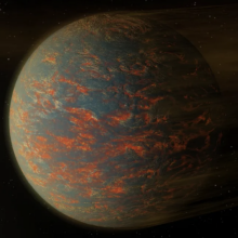 An artist's conception of a super-Earth, which is a rocky world more massive than our planet.