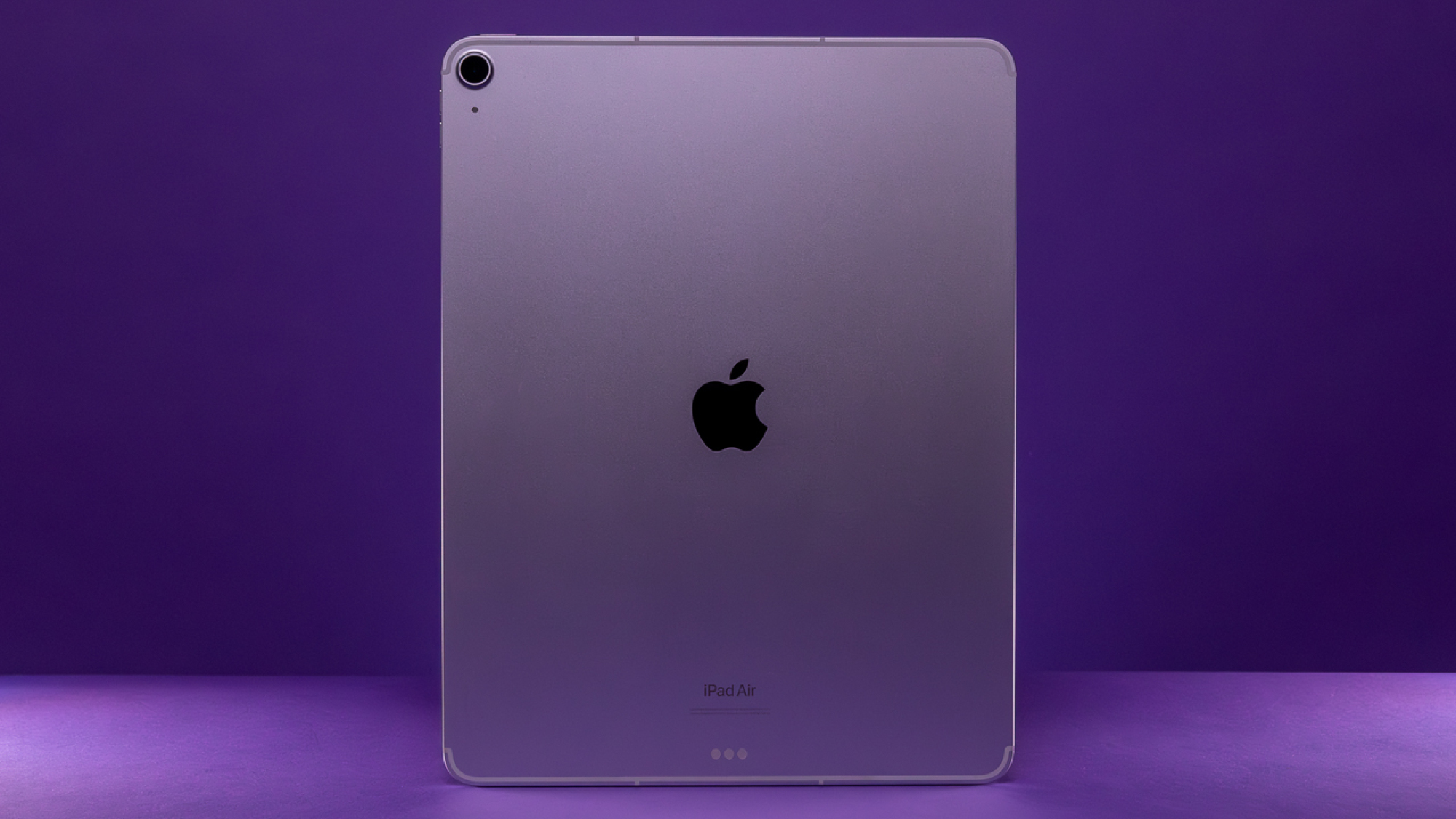 13-inch iPad Air back chassis against purple background