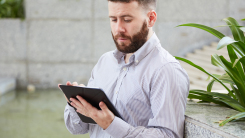 A man using the TCL Tab 10