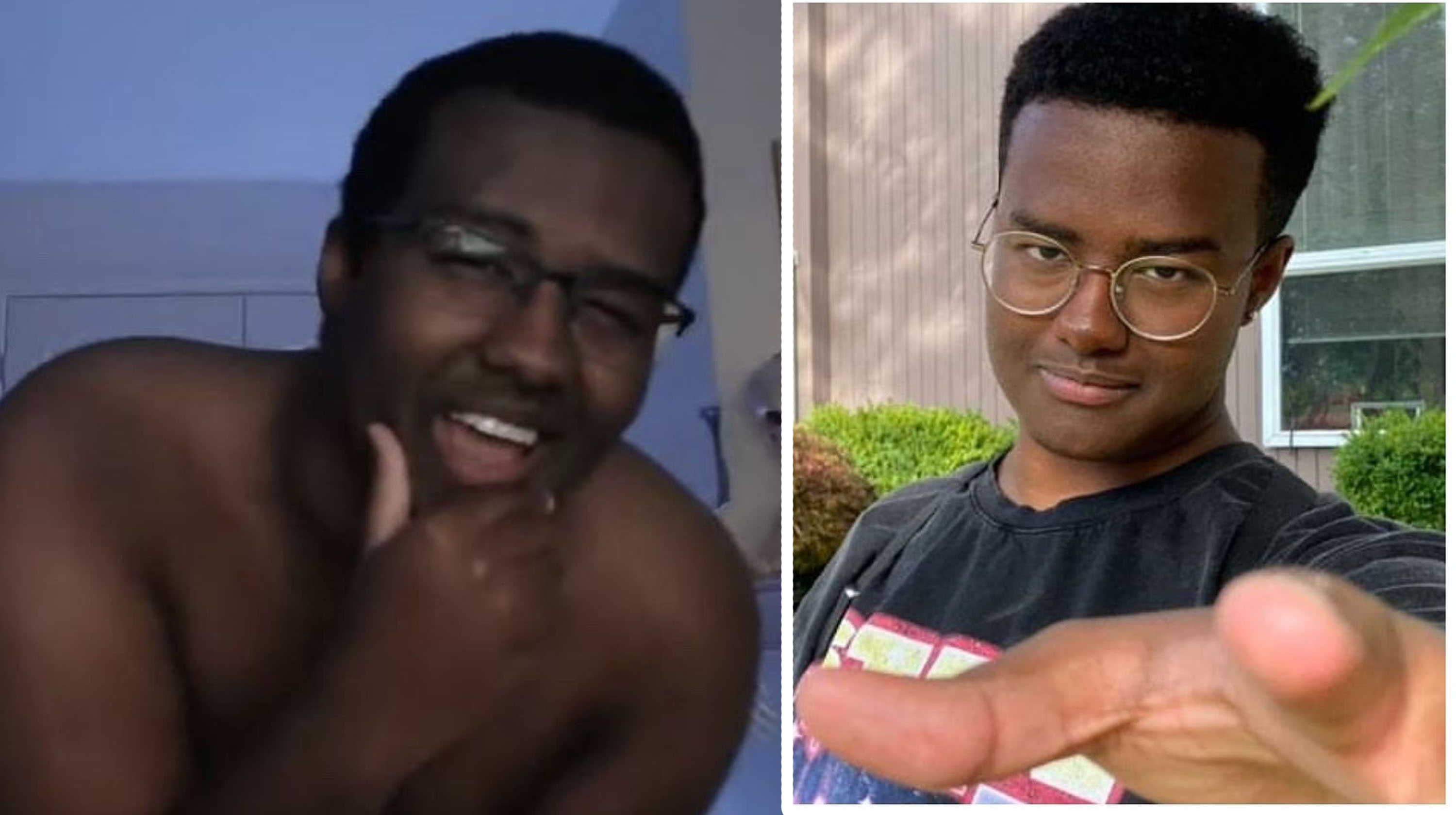 Two photos of youtube and content creator Twomad.