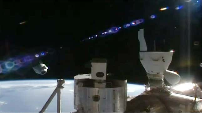 The SpaceX Dragon Freedom spacecraft departing the ISS on February 7, 2024.