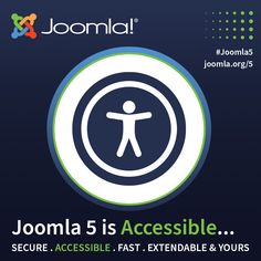 the front cover of joomila 5 is accessible, and features an image of a man in a circle