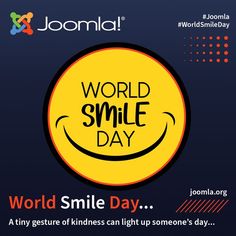 the world smile day poster is shown