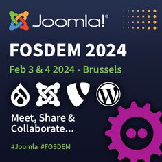a poster with the words fosdem 2024 and other logos on it