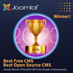 the best free cms open source cms award winner for 2012 is shown here