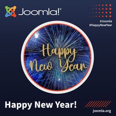 a happy new year card with fireworks
