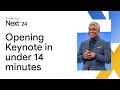 a YouTube video linking to "Google Cloud Next '24 Opening Keynote in under 14 minutes"