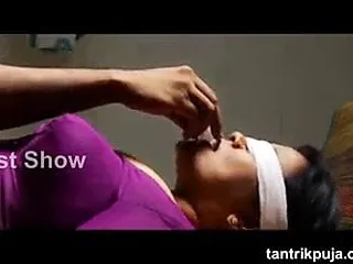 Indian Blindfolded Wife, Navel Play, Hot Indian MILF, Hot MILF