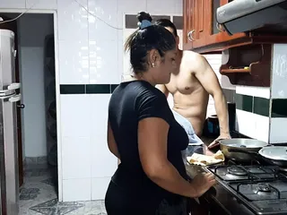Kitchen, Gives Blowjob, Big Tit MILFs, Stepmom