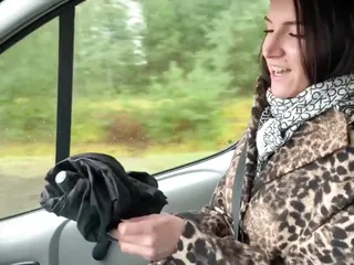 Car Blowjob, Pretty Girl, Young, Forest Sex