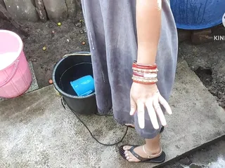 Indian Wife, Outside, HD Videos, Indian Bath