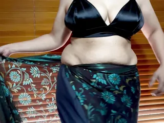 Big Natural Tits, Sexy Saree, Striptease, Indian