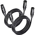 Cable Matters 2-Pack Premium XLR to XLR Cables, XLR Microphone Cable 10 Feet, Oxygen-Free Copper (OFC) XLR Male to Female Cor