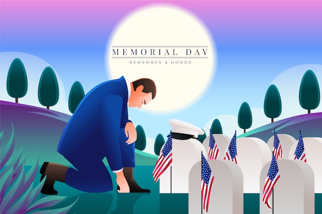 Gradient memorial day illustration