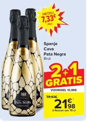 Carrefour Cava Pata Negra Brut 3 flessen van 75 cl aanbieding