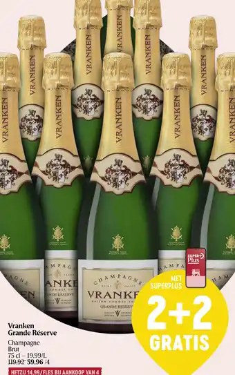 Delhaize Vranken Grande Réserve Champagne Brut 75cl aanbieding