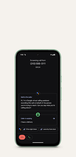 Pixel 8a screens a call and provides a transcript of why the caller is calling.