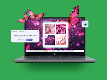 Pink butterflies on pink background wallpaper being created using the Generative backgrounds feature
