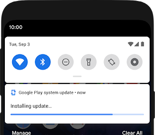 Google Play system update in progress
