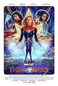 Samuel L. Jackson, Brie Larson, Iman Vellani, and Teyonah Parris in The Marvels (2023)