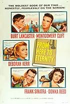 Deborah Kerr, Burt Lancaster, Frank Sinatra, Ernest Borgnine, Montgomery Clift, and Donna Reed in From Here to Eternity (1953)